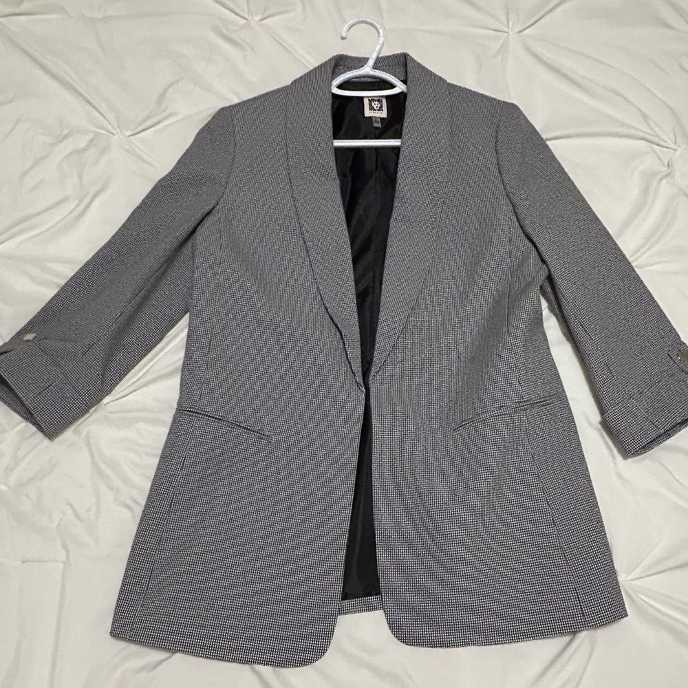 Anne Klein Black and Gray Blazer